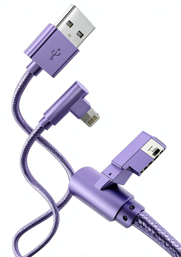 OCEEK Lightning Cable 6ft Nylon Braided 90°-1