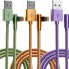 OCEEK Lightning Cable 6ft Nylon Braided 90°-0