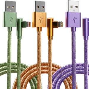 OCEEK Lightning Cable 6ft Nylon Braided 90°-0