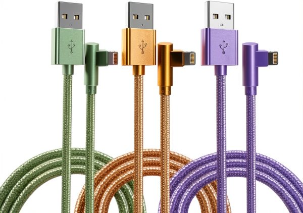 OCEEK Lightning Cable 6ft Nylon Braided 90°-0