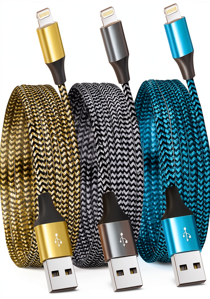 SHUSEL 6ft braided lightning cable on a desk