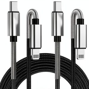 USB C to Lightning Cable Kitminun 10ft Silver-0