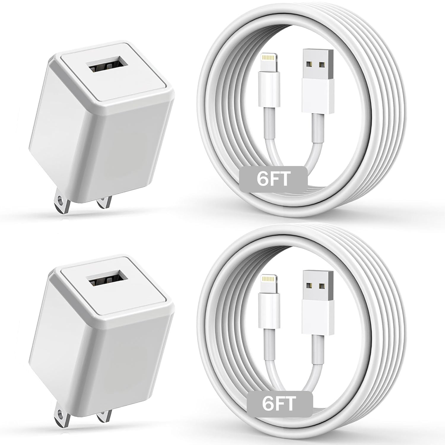 Banety Lightning cable being used to charge an iPhone on a nightstand