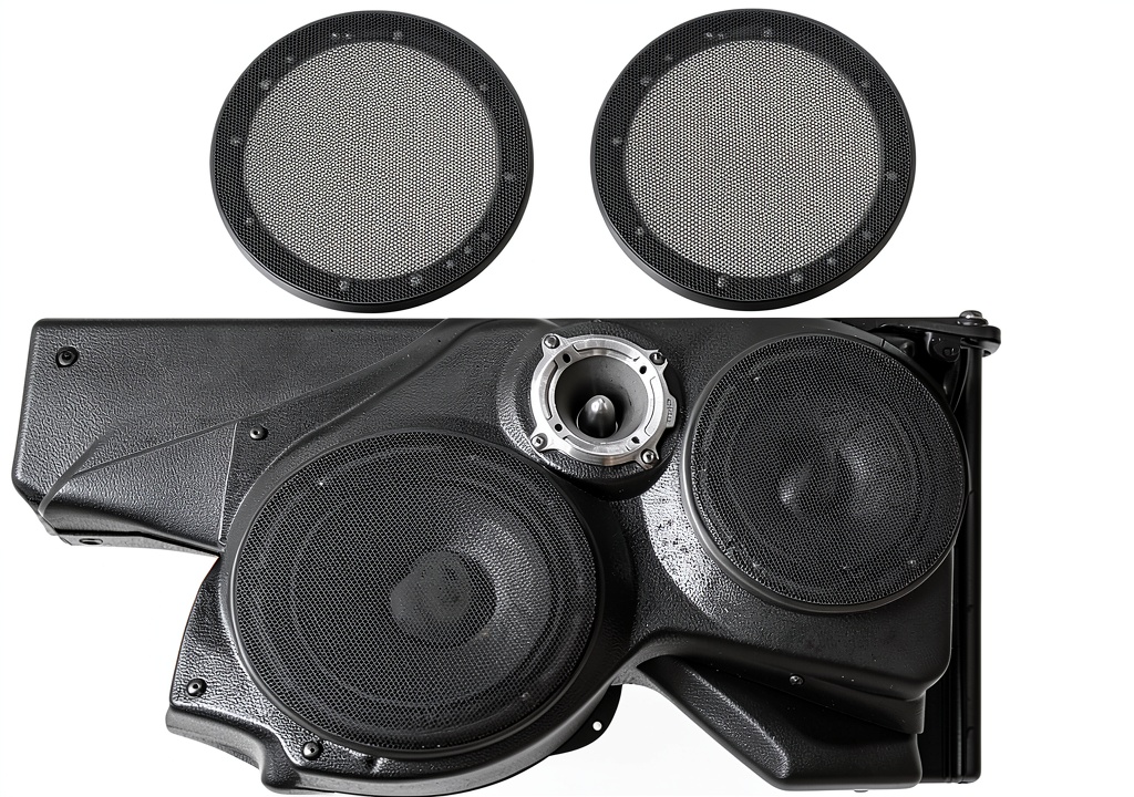 Figpade speaker grill installed on a car dashboard
