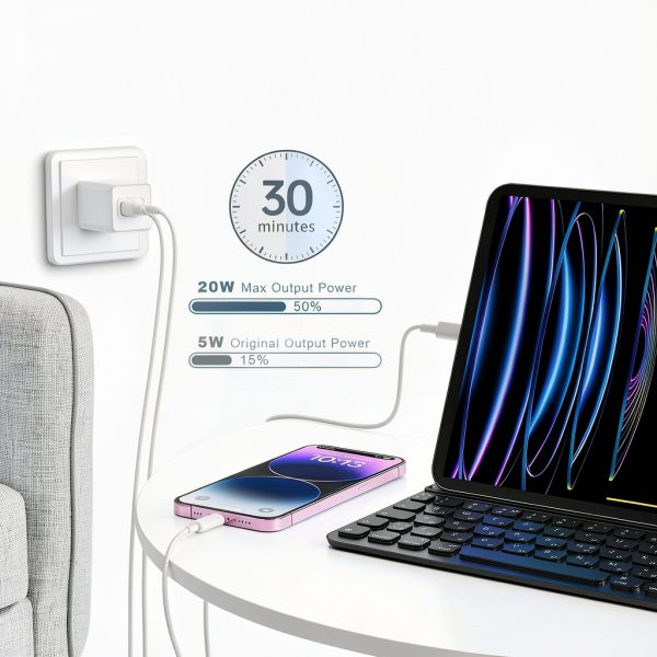 APFEN USB-C to Lightning Cable Fast Charging White-2