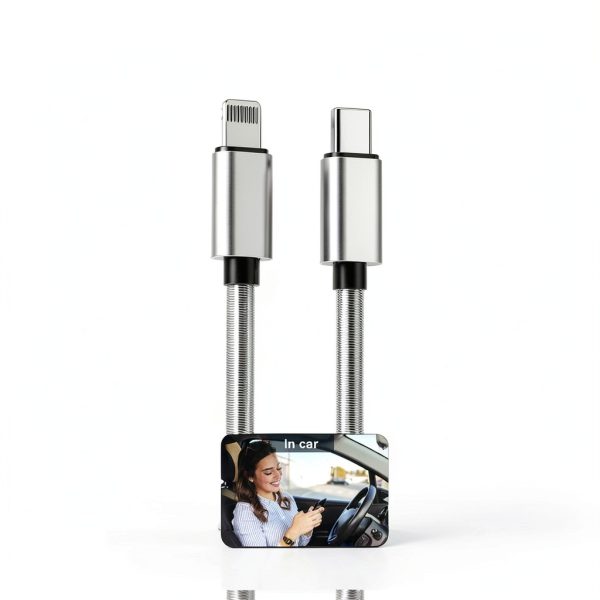 USB C to Lightning Cable Kitminun 10ft Silver-5