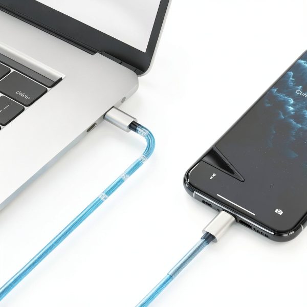 USB C to Lightning Cable Kitminun 10ft Silver-4