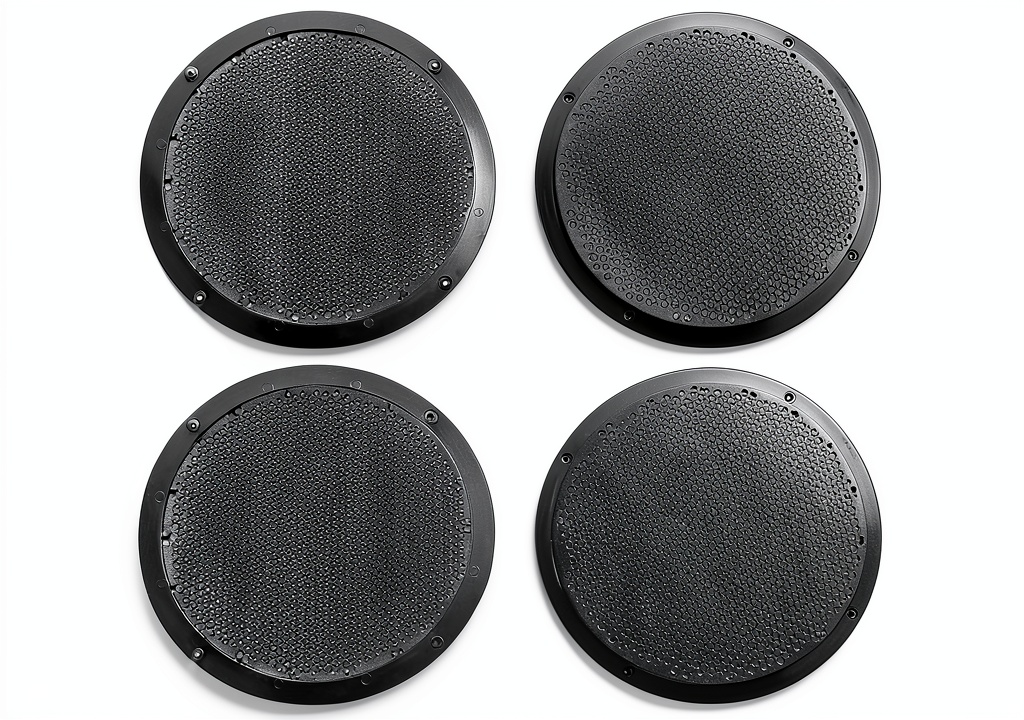 Installing Pavo Speaker Grill Protection Plastic Design on a wooden desk