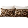 LUVIVIHOME King Brown Leopard Print Duvet Cover Set-3