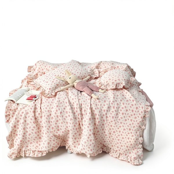 BuLuTu Kids Duvet Cover Muslin Floral Cotton-1