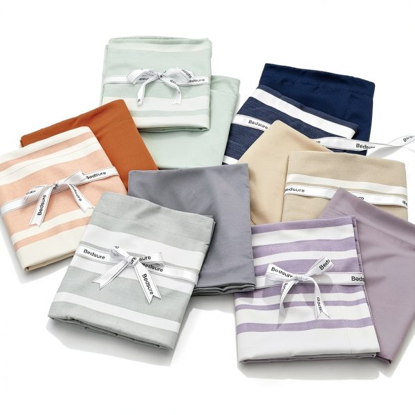 Bedsure Queen Duvet Cover Soft Polyester Stripe-6