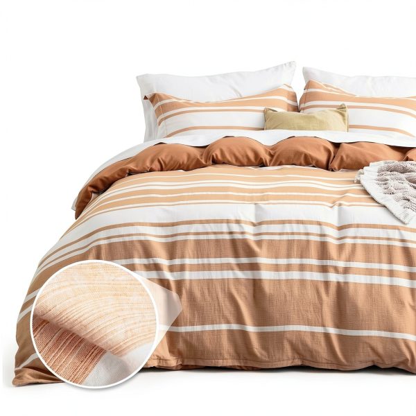 Bedsure Queen Duvet Cover Soft Polyester Stripe-1