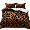 LUVIVIHOME King Brown Leopard Print Duvet Cover Set-1