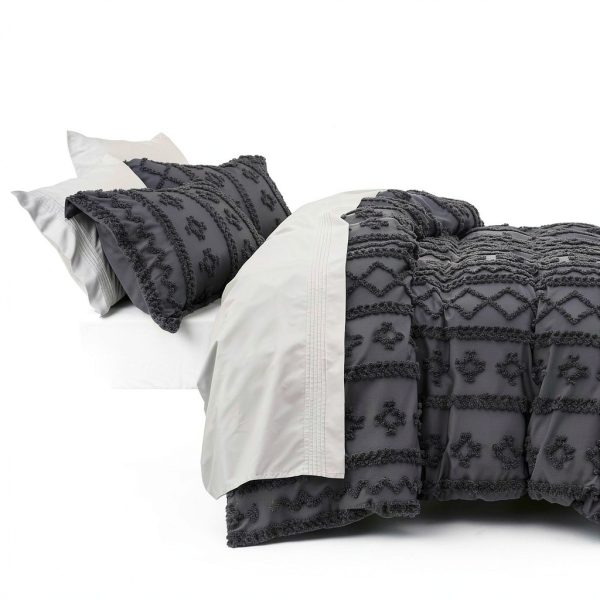 Bedsure King Duvet Cover Set Dark Grey Boho Chic 3-Piece Bedding-3