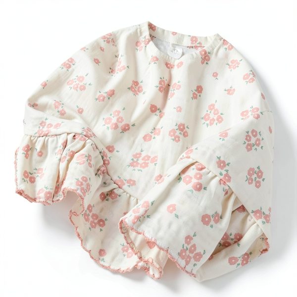 BuLuTu Kids Duvet Cover Muslin Floral Cotton-2