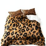 LUVIVIHOME King Brown Leopard Print Duvet Cover Set-0
