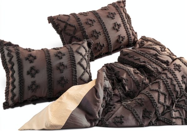 Bedsure King Duvet Cover Set Dark Grey Boho Chic 3-Piece Bedding-6