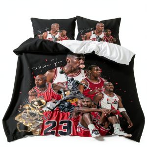 Xuan Full Size Basketball Duvet Cover Set with Pillow Shams – Modern-0