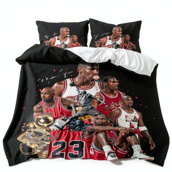 Xuan Full Size Basketball Duvet Cover Set with Pillow Shams – Modern-0