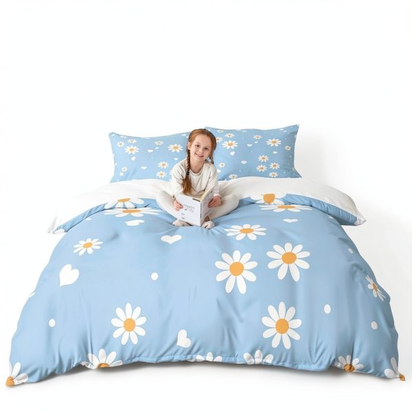 Castle Fairy Full Microfiber Duvet Cover Set Flower 01 Kids-0