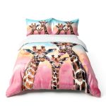 jejeloiu Cotton Duvet Cover Twin Multi 30 Modern Cartoon 2‑Piece Set-0