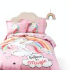 Unicorn Duvet Cover Pink UOZZI BEDDING Queen Size with Pillow Shams-2