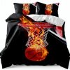 Xuan Full Size Basketball Duvet Cover Set with Pillow Shams – Modern-1