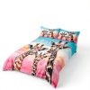 jejeloiu Cotton Duvet Cover Twin Multi 30 Modern Cartoon 2‑Piece Set-1